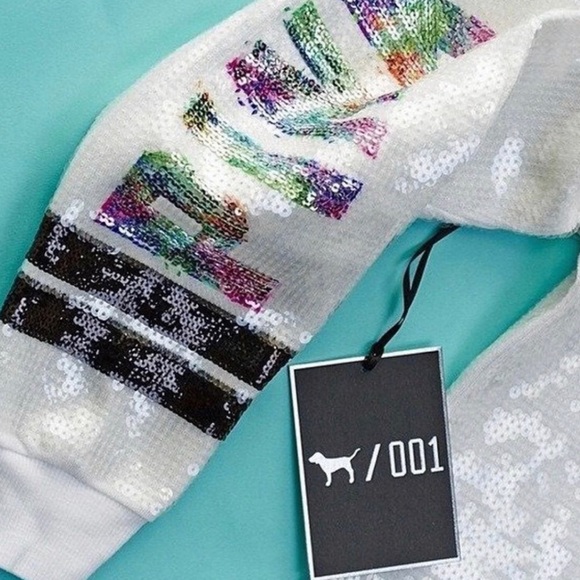 Victoria’s Secret Pink Limited Release Full Sequin Crewneck Sweater- Medium - Picture 9 of 14